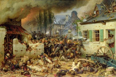 Angriff auf die Preußen in Plancenoit in der Schlacht von Waterloo, 1863